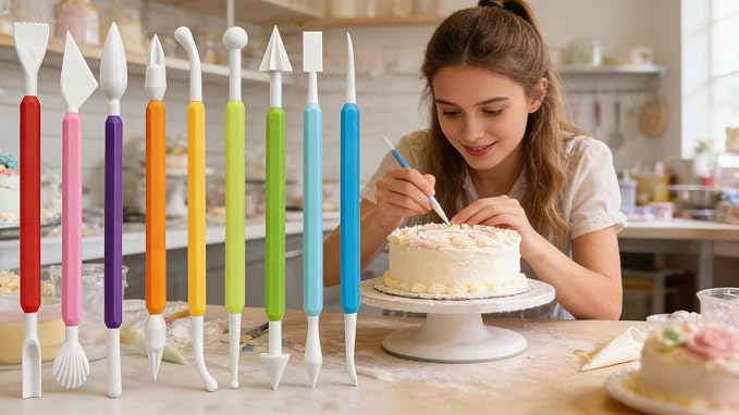 9-Piece Fondant Sculpting Tool Set - Image 6