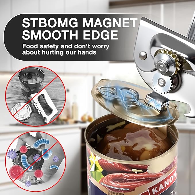 Commercial Can Opener with Magnet, Crank Can Opener Manual Heavy Duty with - Image 5
