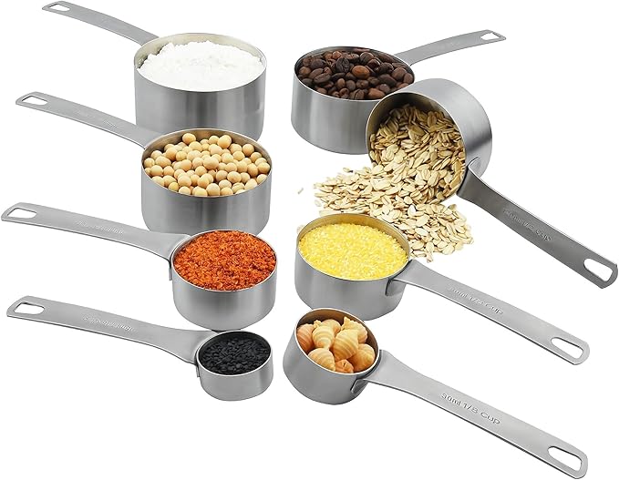 Measuring Cup Set of 8, 18/8 Stainless Steel Measuring Cups - Image 2