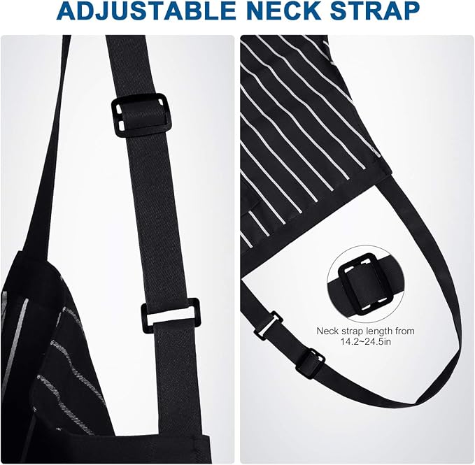 Syntus Apron for Men Women, Adjustable Cooking Kitchen Chef Aprons - Image 5