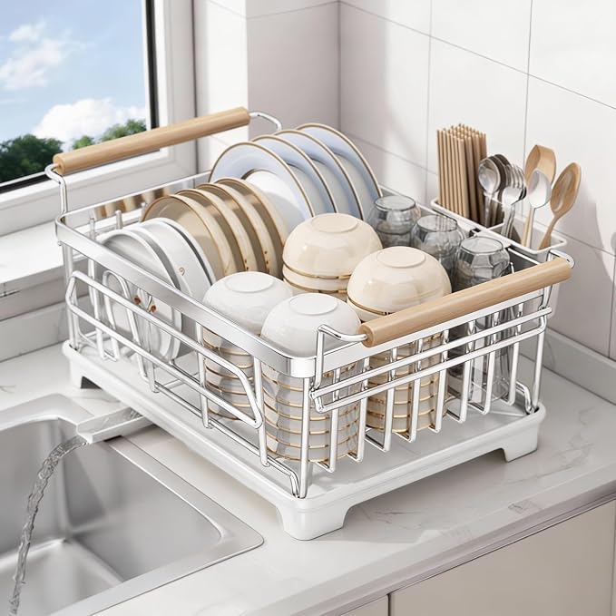 Dish Drying Rack for Kitchen Counter, Stainless Steel Dish Rack by RUNMI