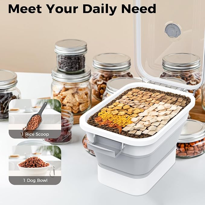 10-13 Lbs Dog Food Storage Container, Collapsible Dog Food Container - Image 4
