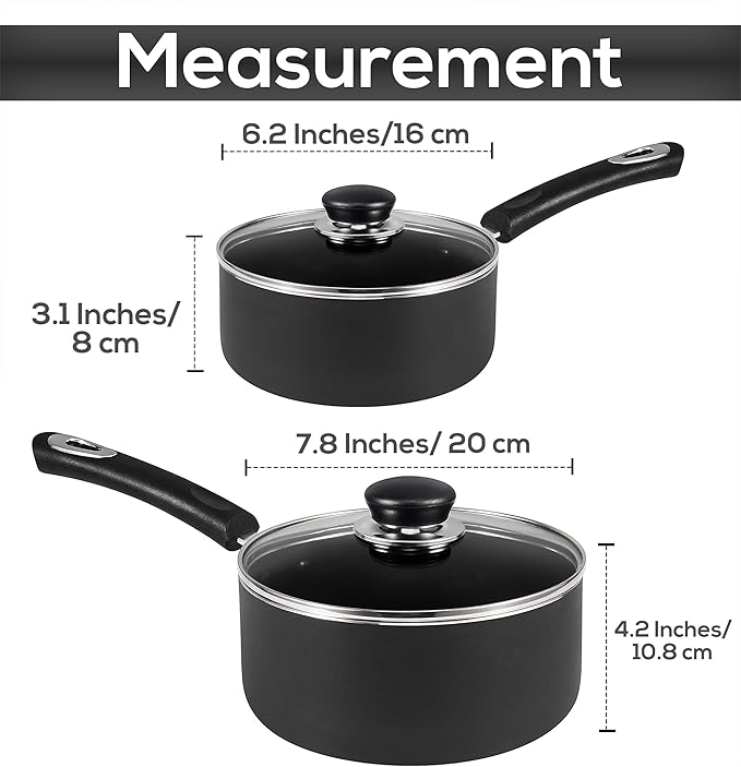 Utopia Kitchen Nonstick Stock Pot Saucepan Set - Image 2
