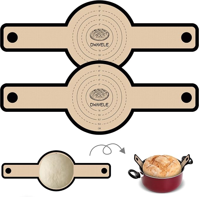 Silicone Bread Sling for Dutch Oven, Non-Stick & Easy to Clean Bread Baking Mat by Dwavele