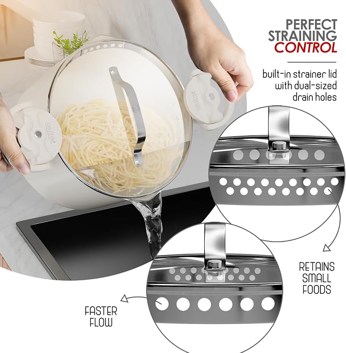 Eatex Pasta Pot with Strainer Lid - Image 3