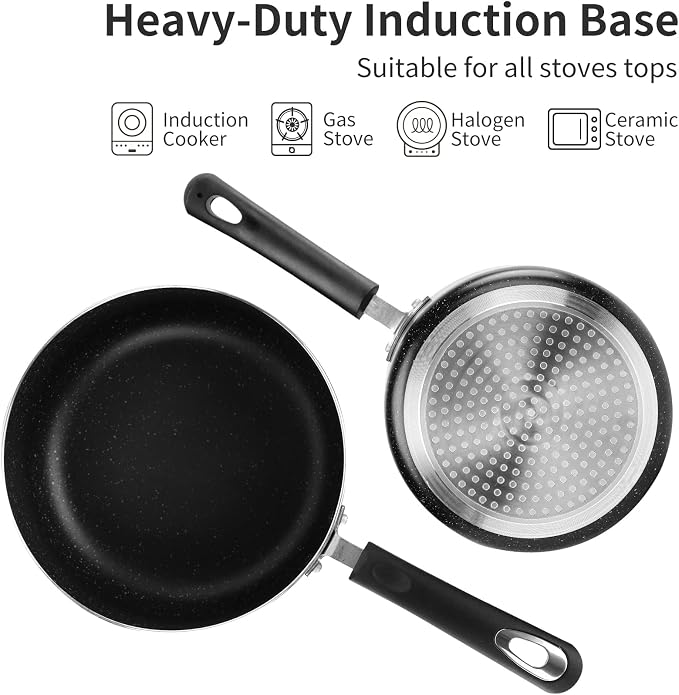 Nonstick Saucepan Set with Lid, Non Stick 2Qt & 3Qt Sauce Pan Set with Glass - Image 5