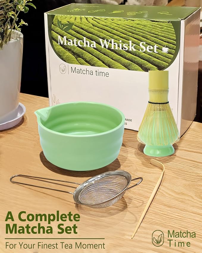 Vaiheng Matcha Whisk Set with Matcha Bowl, Matcha Whisk Holder Matcha Bamboo - Image 3