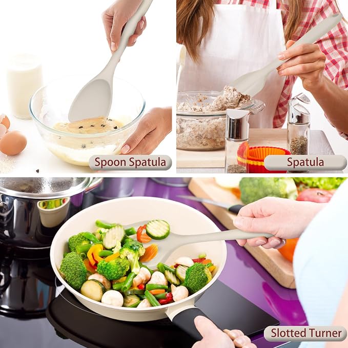 P&P CHEF Silicone Cooking Utensils Set of 7, Heat-proof Kitchen Utensils Set - Image 5
