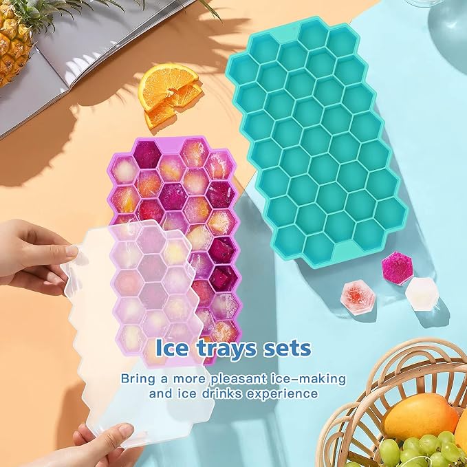 Azyh Ice Cube Trays for Freezer, 3 Pack Ice Cube Tray - Image 2