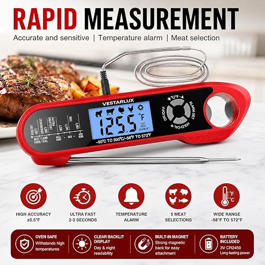 Digital Instant Read Meat Thermometer Waterproof Kitchen Food Cooking - Image 8