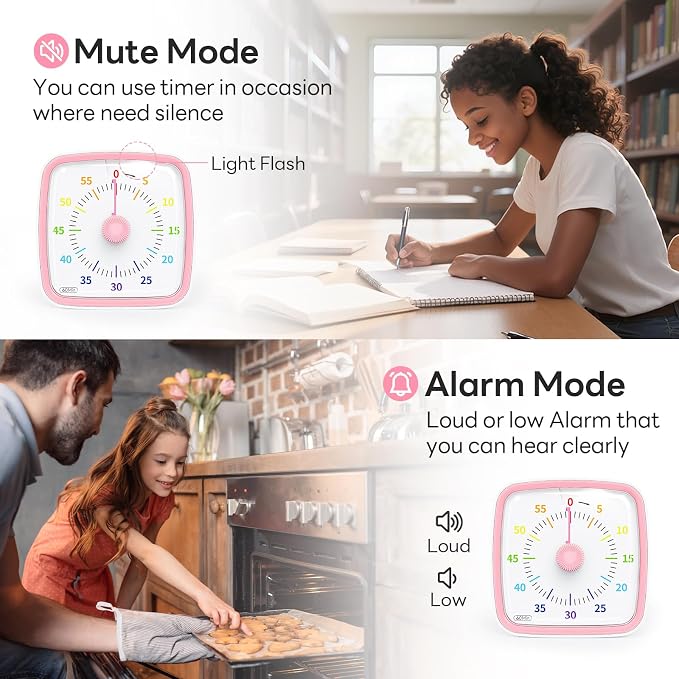 Yunbaoit Visual Timer with Night Light, 60-Minute Unicorn Countdown Timer - Image 4