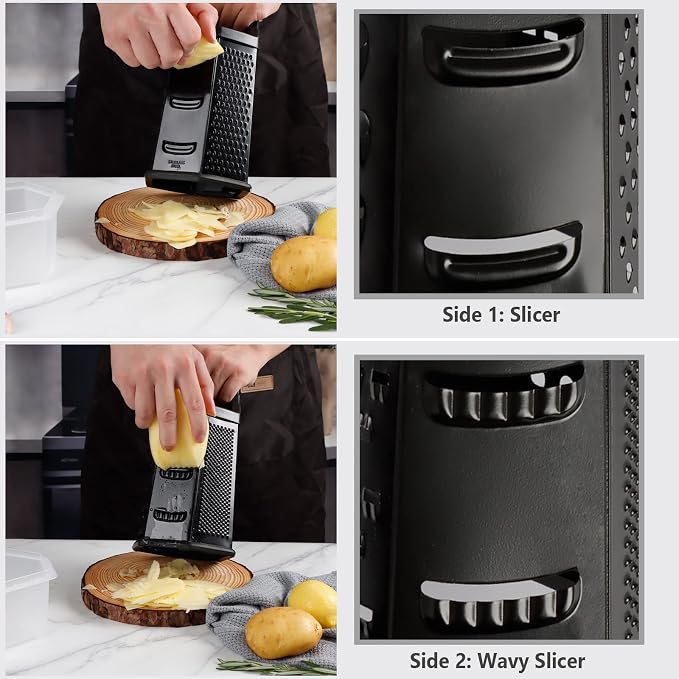 Box Grater, Cheese Grater Shredder Stainless Steel - Image 3