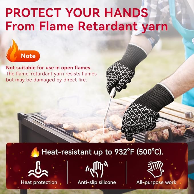 HandLove Aramid Heat Resistant BBQ Gloves – Grilling & Oven Gloves - Image 8