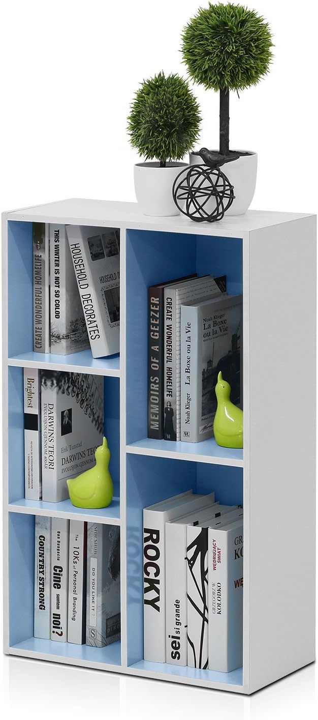 Furinno LUDER Book Shelf, 5-Cube Bookshelf, Reversible Bookcase, 9.4 x 19.5 x - Image 7