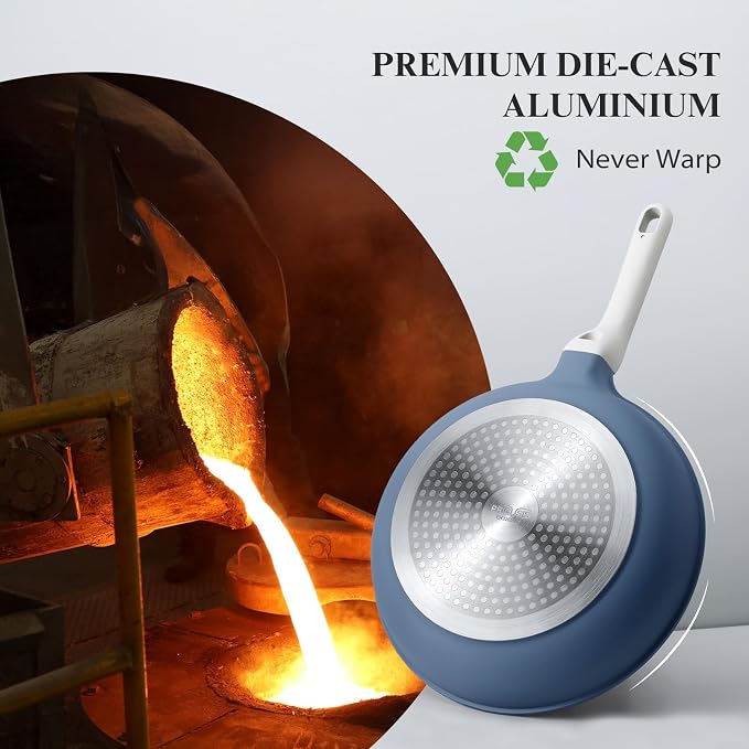 PRICUSIS Nonstick Ceramic Frying Pan, 8/10/12 Inch Non Toxic Skillet, Egg & - Image 4