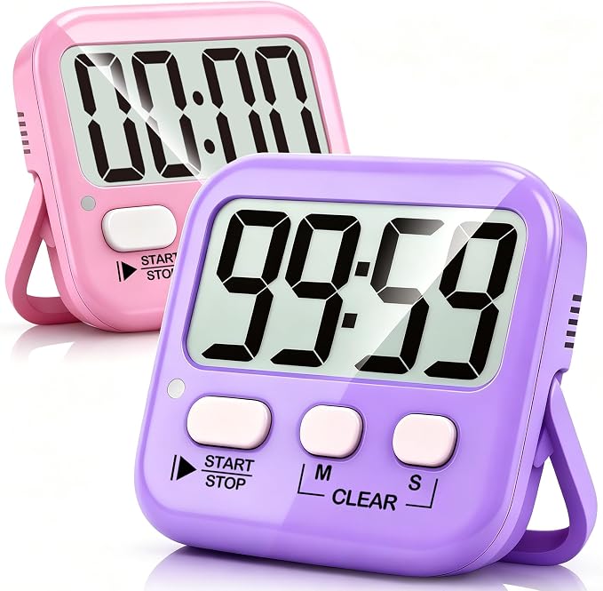 Antonki 2 Pack Digital Timer for Kids, Magnetic Countdown Kitchen Timers for by Antonki