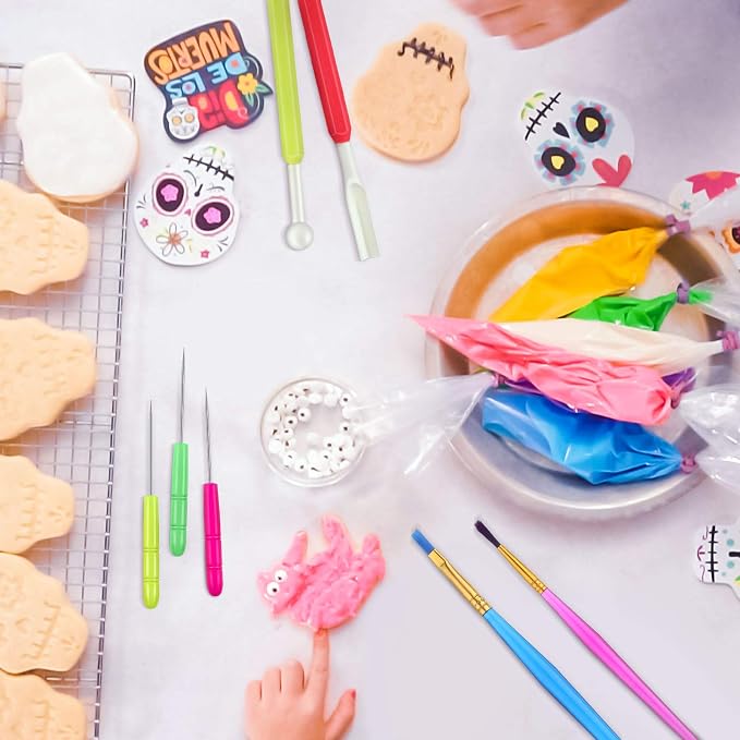 21 Pieces Cookie Decorating Tools Set Include Cake Decoration Brushes Sugar - Image 4