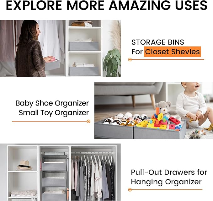 【FAMILY PACK】Drawer Organizer Clothes, 20 Pack Dresser Organizer Bins - Image 4