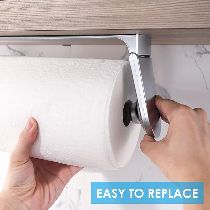 simpletome ONE Hand Tear Paper Towel Holder Under Cabinet Adhesive or Drilling - Image 8