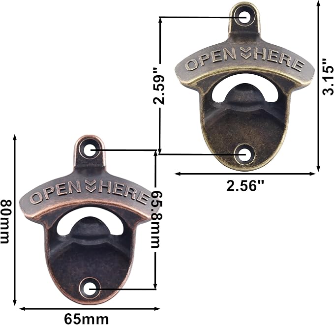 Vintage Wall Mounted Soda Bottle Opener Bronze, Rustproof Cooler Mount Beer Cap - Image 5