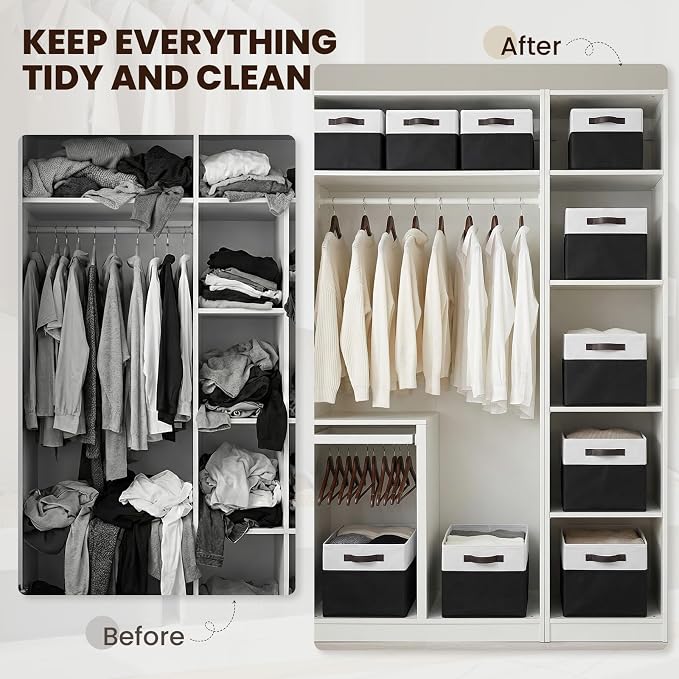 Criusia 6 Pack Closet Organizers and Storage Bins, Cute Dorm Room Essentials - Image 6