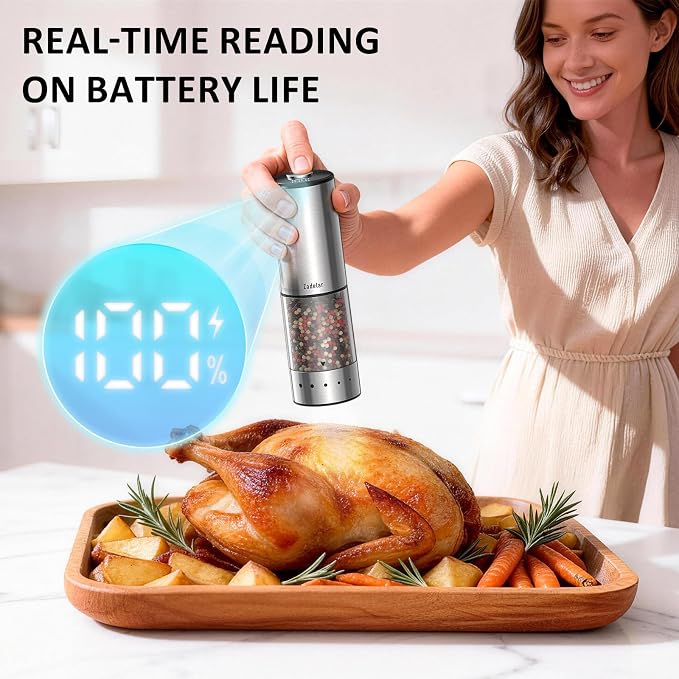 Rechargeable Electric salt and pepper grinder set - Image 2