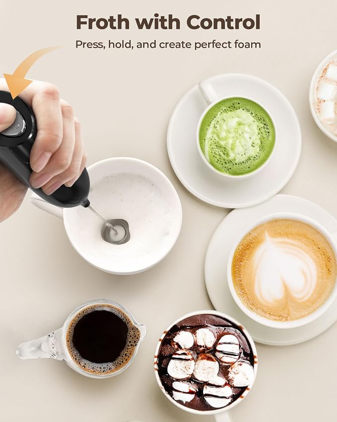 SIMPLETASTE Milk Frother Handheld Electric Foam Maker, Drink Mixer - Image 4