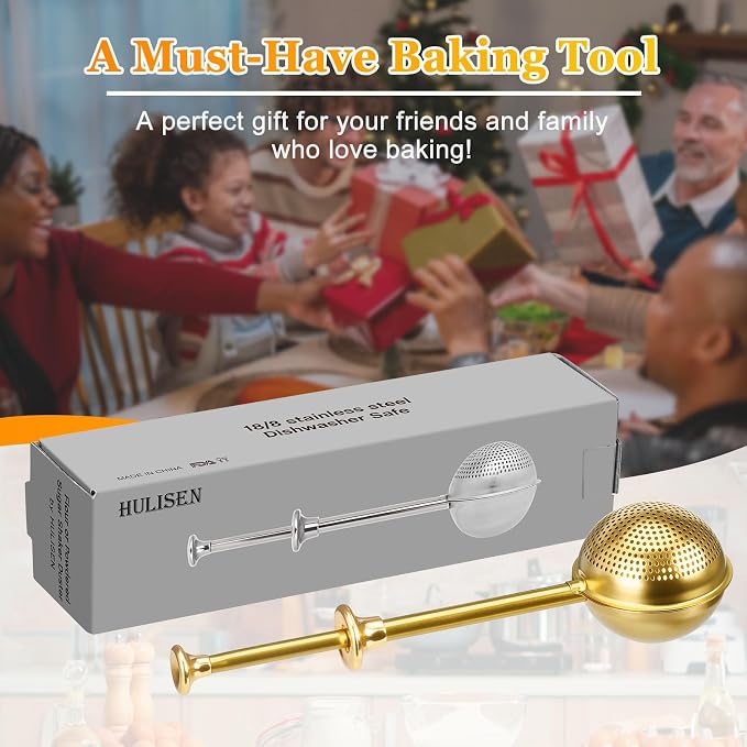 HULISEN Flour Duster for Baking, One-Handed Operation, 304 Stainless Steel - Image 7