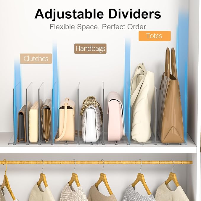 SortNStore Bag Purse Organizer Accessories: 2-Dividers Plastic Clutch Dividers - Image 4