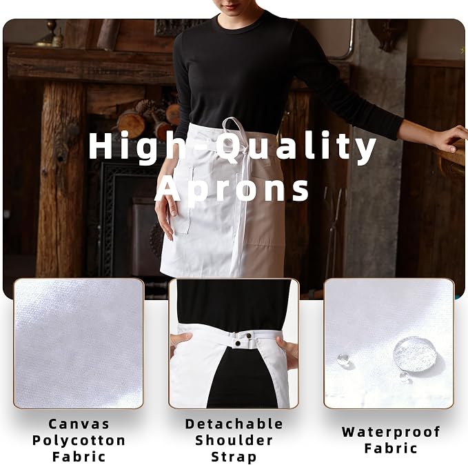 Unisex Waist Apron Half Bistro Apron Server Aprons - Image 3