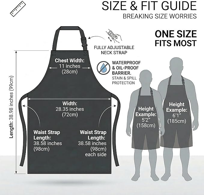 Homsolver 2 Pack Waterproof Rubber Aprons, Heavy Duty Butcher - Image 6