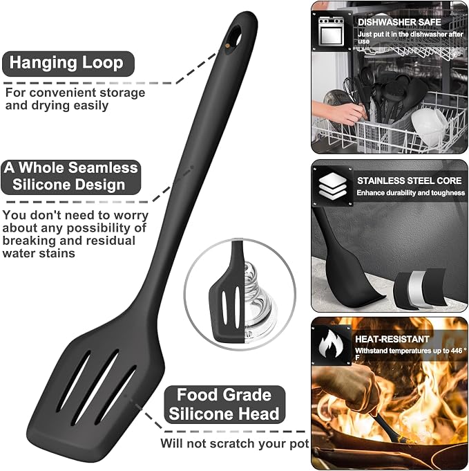 43 Pcs AIKKIL Kitchen Utensils Set, Heat Resistant Silicone Cooking Kitchen - Image 4