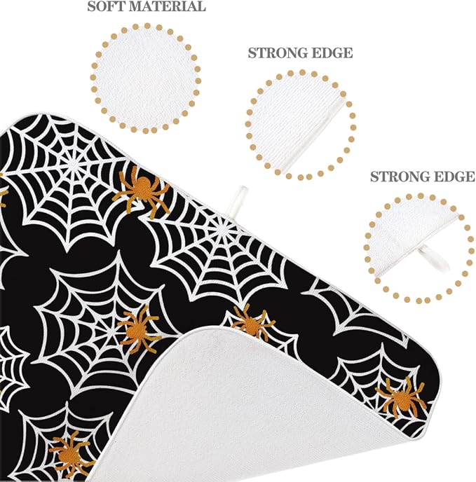 Halloween Dish Drying Mat 18 x 24 Inch Spider Web Drying Mat - Image 7