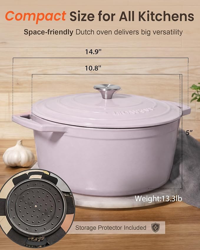 Nuwave 6QT Healthy Enameled Cast Iron Dutch Oven Pot - Image 8