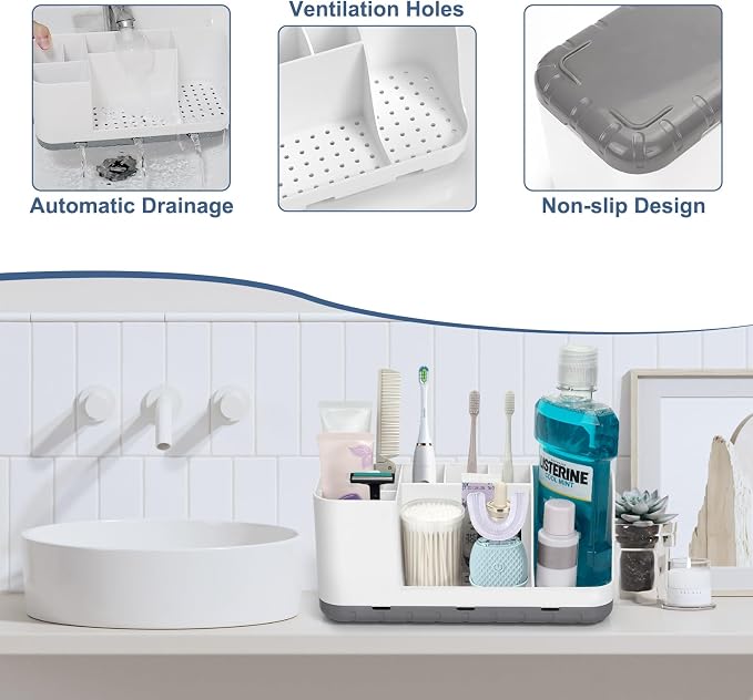 QIYVLOS Bathroom Organizers and Storage, 8 Slots Detachable Toothbrush Holders - Image 4