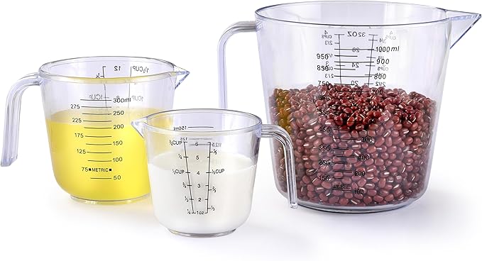 Measuring Cup Set, HIA 3PCS Plastic Liquid Measuring Cups by Unknown