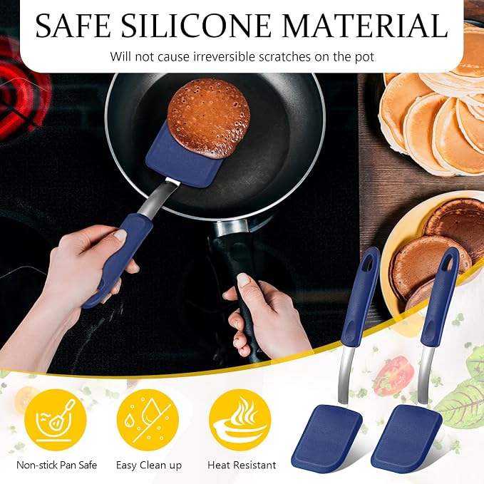 Silicone Cookie Spatula Turner 2 Pack Mini Brownie Spatula Flexible Kitchen - Image 5