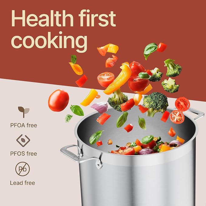 Stainless Steel Stockpot with Lid 20 Quart, Durable 18/8 Stainless Steel - Image 4