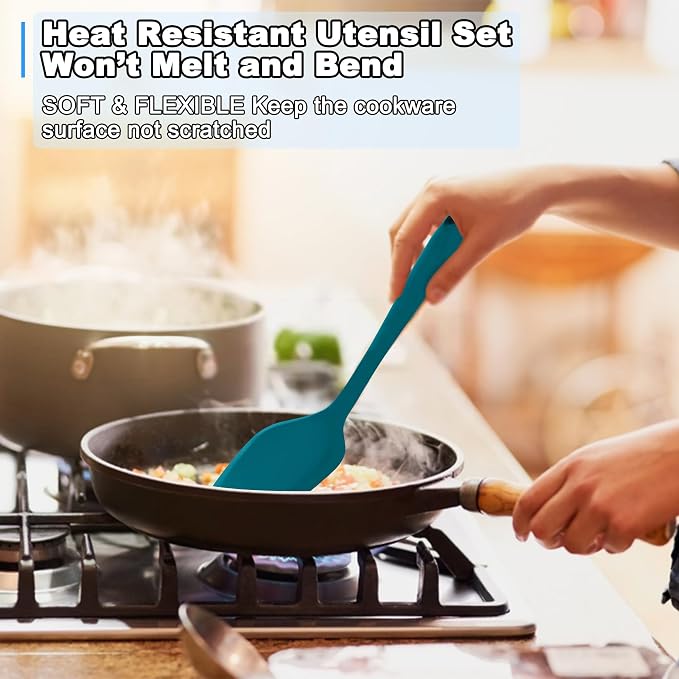 E-far 10 Pcs Silicone Cooking Utensils Set, Heat Resistant Kitchen Utensil Set - Image 5