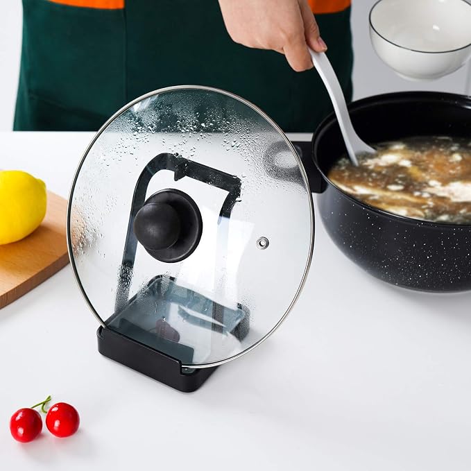 NiHome Versatile Pot Lid Ladle Holder Multipurpose Spatula Pad Book Cutting - Image 7