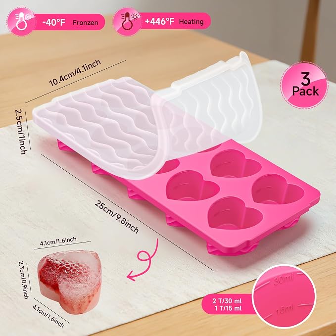 Ice Cube Tray with Lid – 3 Pack 2 Tbsp Ice Trays - Image 6
