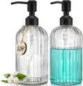 JASAI 2PACK 18Oz Simple Glass Soap Dispensers by JASAIHOME