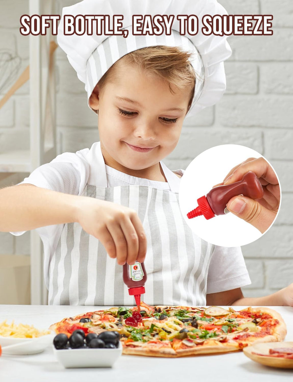 8 PCS Mini Ketchup Bottle for Lunch Box, 25 ml