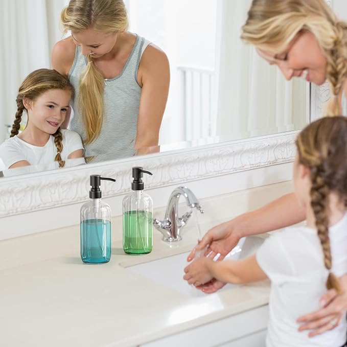 AmazerBath Glass Soap Dispenser, 17 Oz Bathroom Hand Soap Dispenser Bottle - Image 8