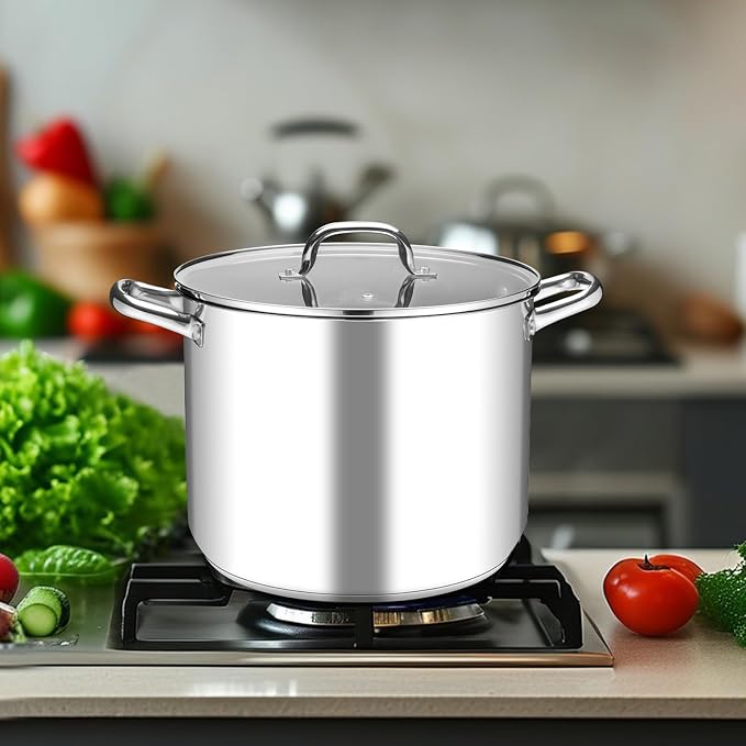 Leonyo Stainless Steel Stock Pot, 24QT Large Pot - Image 8