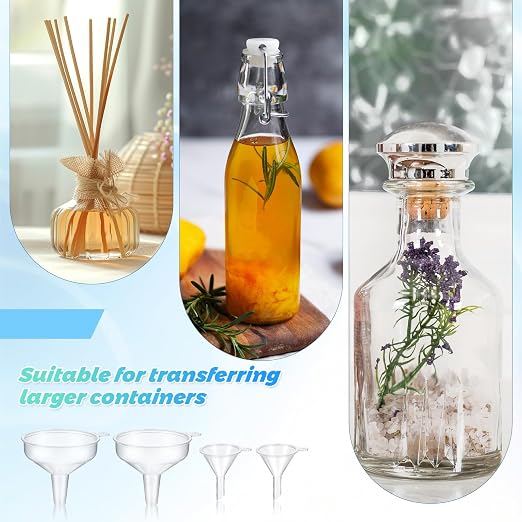 14 PCS Small Funnel for Filling Small Bottles Mini Funnels Clear Plastic Tiny - Image 3