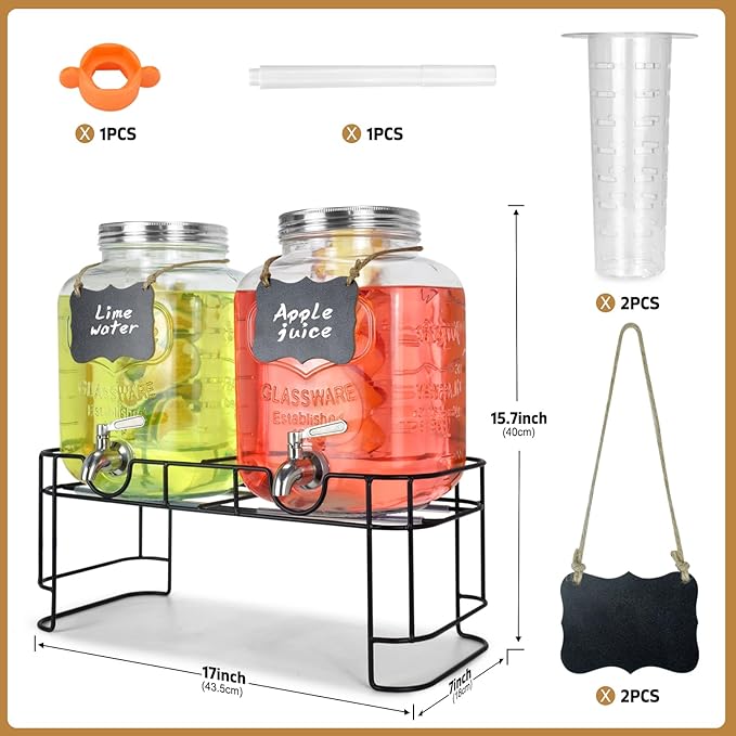 DD&HAPP Gallon Glass Drink Dispensers - Image 6