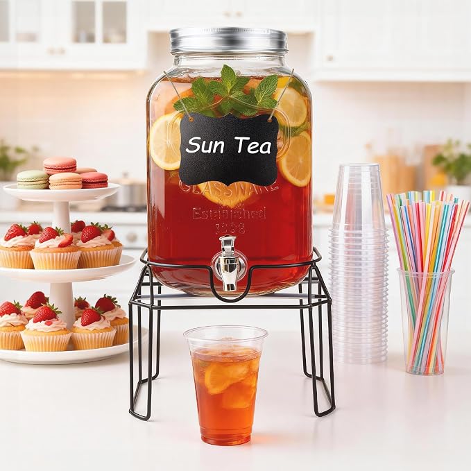 2 Gallon Glass Drink Dispensers - Image 6
