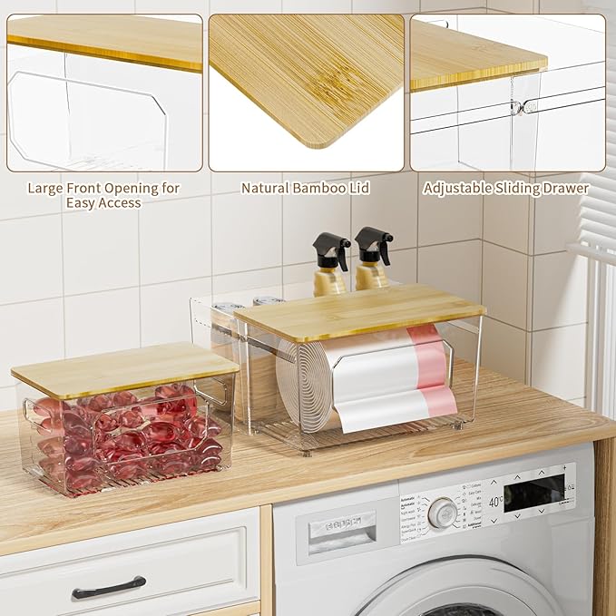 Trash Bag Holder 2-in-1 Under Sink Organizer, Acrylic Trash Bag Dispenser - Image 3