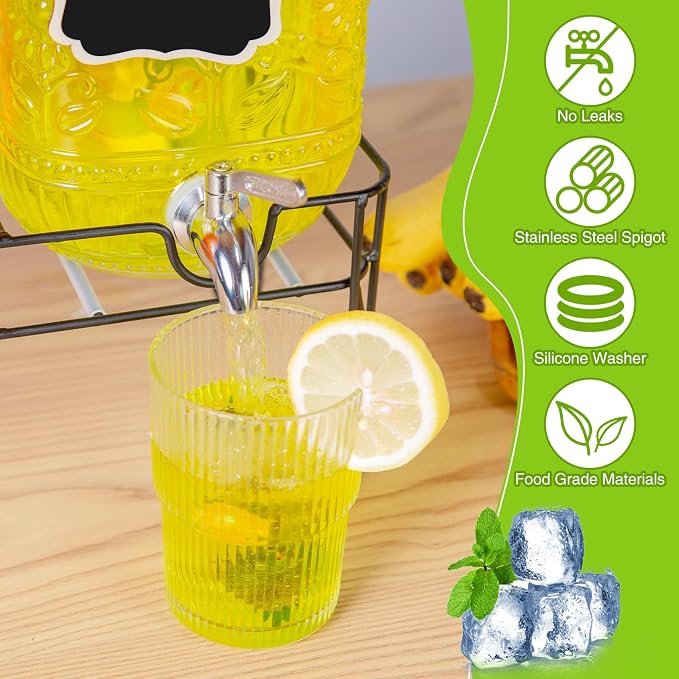 2-Pack1Gallon Glass Drink Dispensers - Image 3